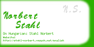 norbert stahl business card